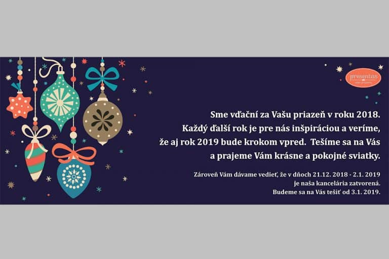 Novoročeky s venovaním a logom Presentas 2018